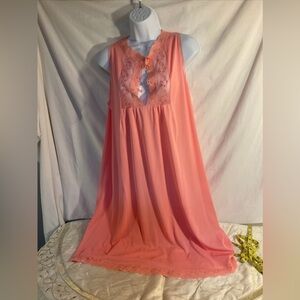 Vintage JCPenney short pink gown silky sexy size Large